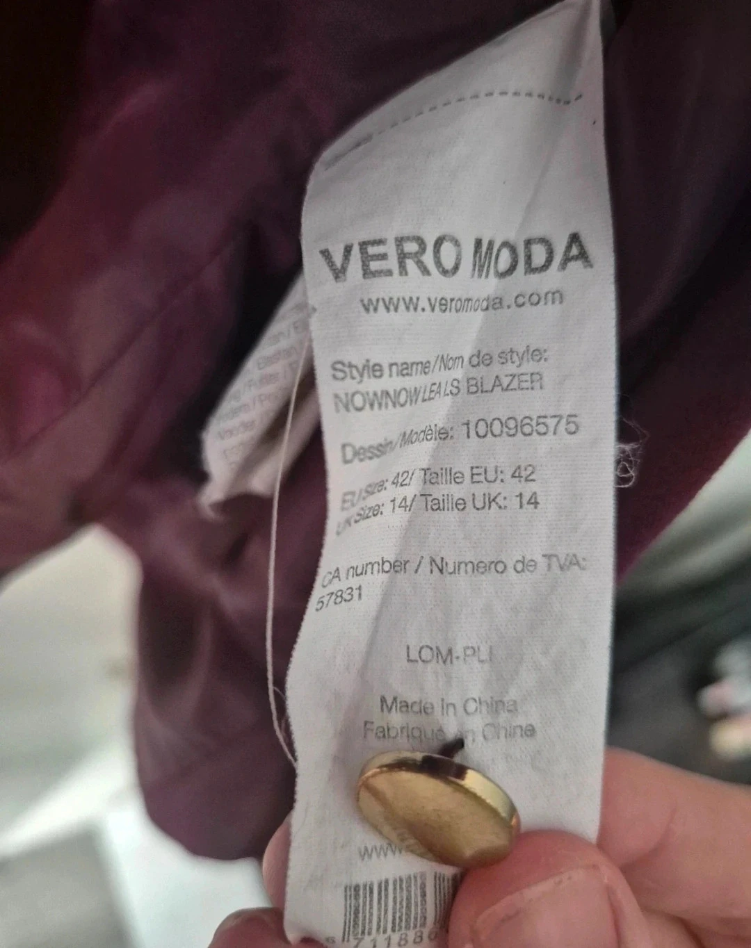Vero Moda blazer bordeaux maat 42 – photo 5